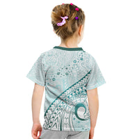 Pasifika Festival Kid T Shirt Tribal Pattern Teal Version LT01 - Polynesian Pride