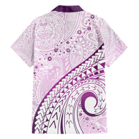 Pasifika Festival Family Matching Puletasi and Hawaiian Shirt Tribal Pattern Lilac Version LT01 - Polynesian Pride