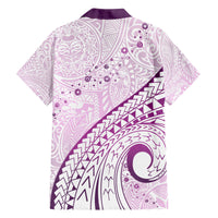 Pasifika Festival Family Matching Short Sleeve Bodycon Dress and Hawaiian Shirt Tribal Pattern Lilac Version LT01 - Polynesian Pride