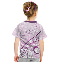 Pasifika Festival Kid T Shirt Tribal Pattern Lilac Version LT01 - Polynesian Pride