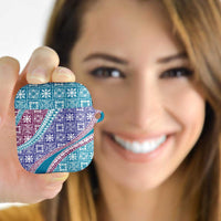 Hawaiian Quilt Pattern AirPods Case Purple Blue Color Mixed - Polynesian Pride