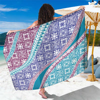 Hawaiian Quilt Pattern Sarong Purple Blue Color Mixed - Polynesian Pride