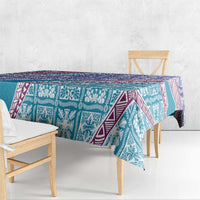 Hawaiian Quilt Pattern Tablecloth Purple Blue Color Mixed - Polynesian Pride