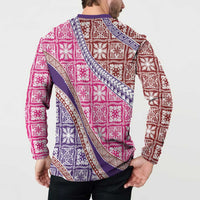 Hawaiian Quilt Pattern Button Sweatshirt Sweet Color Mixed - Polynesian Pride