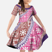 Hawaiian Quilt Pattern Family Matching Mermaid Dress and Hawaiian Shirt Sweet Color Mixed - Polynesian Pride