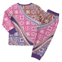 Hawaiian Quilt Pattern Christmas Pajama Set Sweet Color Mixed - Polynesian Pride