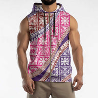 Hawaiian Quilt Pattern Sleeveless Zip Hoodie Sweet Color Mixed - Polynesian Pride