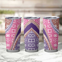 Hawaiian Quilt Pattern Tumbler Cup Sweet Color Mixed - Polynesian Pride