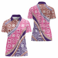 Hawaiian Quilt Pattern Women Polo Shirt Sweet Color Mixed - Polynesian Pride