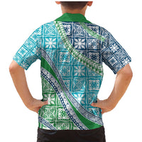 Hawaiian Quilt Pattern Family Matching Mermaid Dress and Hawaiian Shirt Fresh Color Mixed - Polynesian Pride