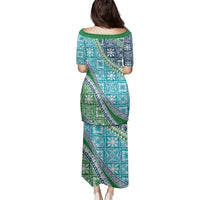 Hawaiian Quilt Pattern Family Matching Puletasi and Hawaiian Shirt Fresh Color Mixed - Polynesian Pride