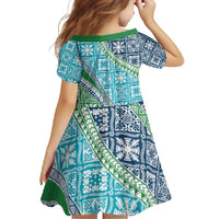 Hawaiian Quilt Pattern Family Matching Short Sleeve Bodycon Dress and Hawaiian Shirt Fresh Color Mixed - Polynesian Pride