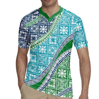 Hawaiian Quilt Pattern Rugby Jersey Fresh Color Mixed - Polynesian Pride