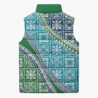 Hawaiian Quilt Pattern Sleeveless Puffer Jacket Fresh Color Mixed - Polynesian Pride
