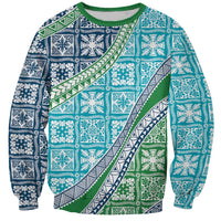 Hawaiian Quilt Pattern Sweatshirt Fresh Color Mixed - Polynesian Pride