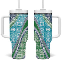 Hawaiian Quilt Pattern Tumbler With Handle Fresh Color Mixed - Polynesian Pride
