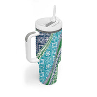 Hawaiian Quilt Pattern Tumbler With Handle Fresh Color Mixed - Polynesian Pride