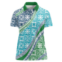 Hawaiian Quilt Pattern Women Polo Shirt Fresh Color Mixed - Polynesian Pride