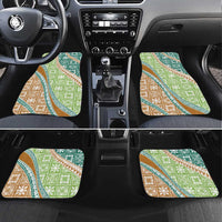Hawaiian Quilt Pattern Car Mats Green Chestnut Color Mixed - Polynesian Pride