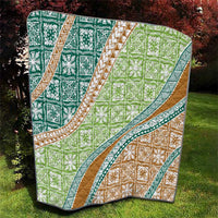 Hawaiian Quilt Pattern Quilt Green Chestnut Color Mixed - Polynesian Pride