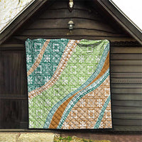 Hawaiian Quilt Pattern Quilt Green Chestnut Color Mixed - Polynesian Pride