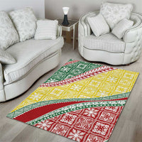 Hawaiian Quilt Pattern Area Rug Special Color Mixed - Polynesian Pride
