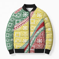 Hawaiian Quilt Pattern Bomber Puffer Jacket Special Color Mixed - Polynesian Pride