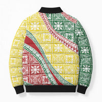 Hawaiian Quilt Pattern Bomber Puffer Jacket Special Color Mixed - Polynesian Pride