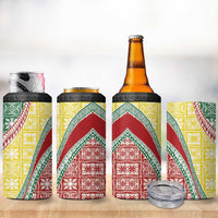 Hawaiian Quilt Pattern 4 in 1 Can Cooler Tumbler Special Color Mixed - Polynesian Pride