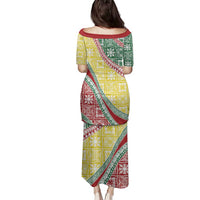 Hawaiian Quilt Pattern Family Matching Puletasi and Hawaiian Shirt Special Color Mixed - Polynesian Pride