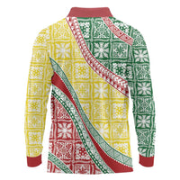 Hawaiian Quilt Pattern Long Sleeve Polo Shirt Special Color Mixed - Polynesian Pride