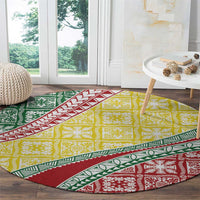 Hawaiian Quilt Pattern Round Carpet Special Color Mixed - Polynesian Pride