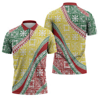 Hawaiian Quilt Pattern Zipper Polo Shirt Special Color Mixed - Polynesian Pride