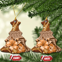 Fiji Masi Ceramic Ornament Bula Fijian Masi Tapa Vintage Style LT01 Christmas Tree Brown - Polynesian Pride