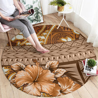 Fiji Masi Round Carpet Bula Fijian Masi Tapa Vintage Style LT01 - Polynesian Pride