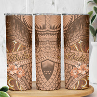 Personalised Fiji Masi Skinny Tumbler Bula Fijian Masi Tapa Vintage Style