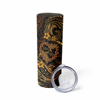 Polynesian Turtle Valentine Skinny Tumbler You And Me Gold Hibiscus Heart