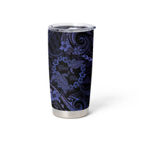 Polynesian Turtle Valentine Tumbler Cup You And Me Navy Blue Hibiscus Heart