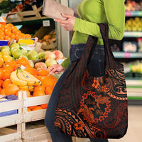 Polynesian Turtle Valentine Grocery Bag You And Me Orange Hibiscus Heart