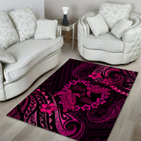 Polynesian Turtle Valentine Area Rug You And Me Pink Hibiscus Heart LT01 - Polynesian Pride