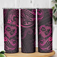 Polynesian Turtle Valentine Skinny Tumbler You And Me Pink Hibiscus Heart