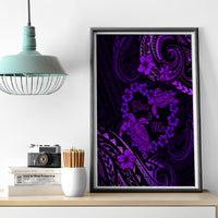 Polynesian Turtle Valentine Canvas Wall Art You And Me Purple Hibiscus Heart LT01 - Polynesian Pride