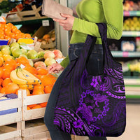 Polynesian Turtle Valentine Grocery Bag You And Me Purple Hibiscus Heart