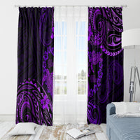 Polynesian Turtle Valentine Window Curtain You And Me Purple Hibiscus Heart LT01 - Polynesian Pride
