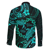 Polynesian Turtle Valentine Family Matching Summer Maxi Dress and Hawaiian Shirt You And Me Turquoise Hibiscus Heart LT01 - Polynesian Pride