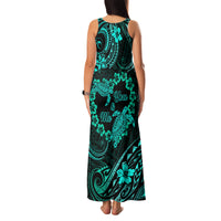 Polynesian Turtle Valentine Family Matching Tank Maxi Dress and Hawaiian Shirt You And Me Turquoise Hibiscus Heart LT01 - Polynesian Pride