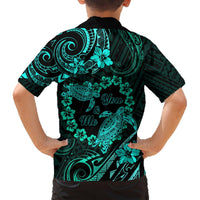 Polynesian Turtle Valentine Hawaiian Shirt You And Me Turquoise Hibiscus Heart LT01 - Polynesian Pride