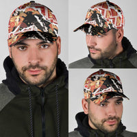 Hawaii Japanese Culture Black Classic Cap Spring Cranes Aloha Pattern
