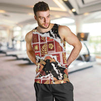 Hawaii Japanese Culture Black Men Tank Top Spring Cranes Aloha Pattern
