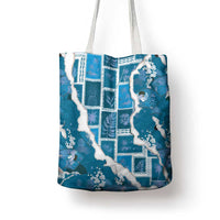 Hawaii Japanese Culture Blue Tote Bag Spring Cranes Aloha Pattern